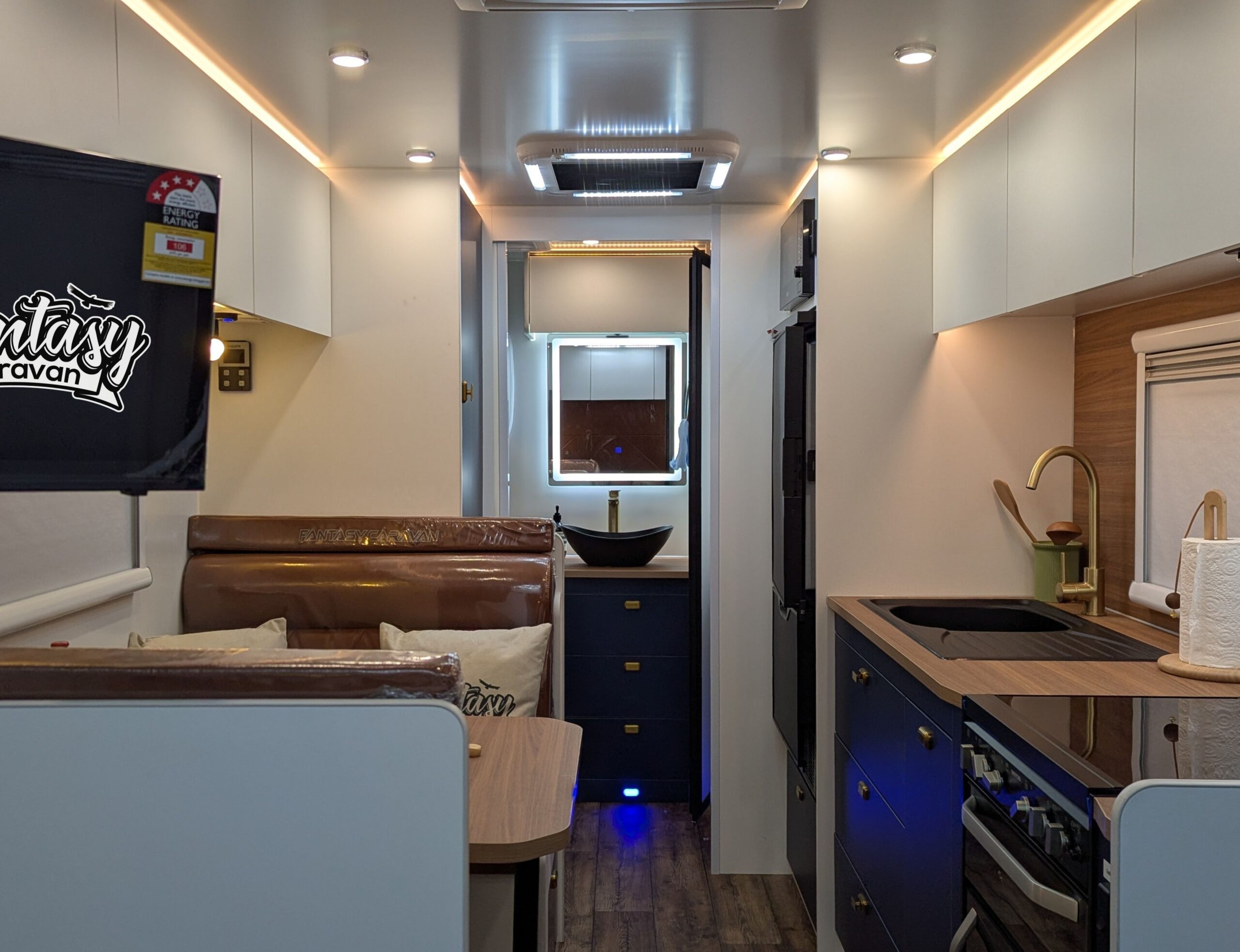 Internal view of a Horizon caravan
