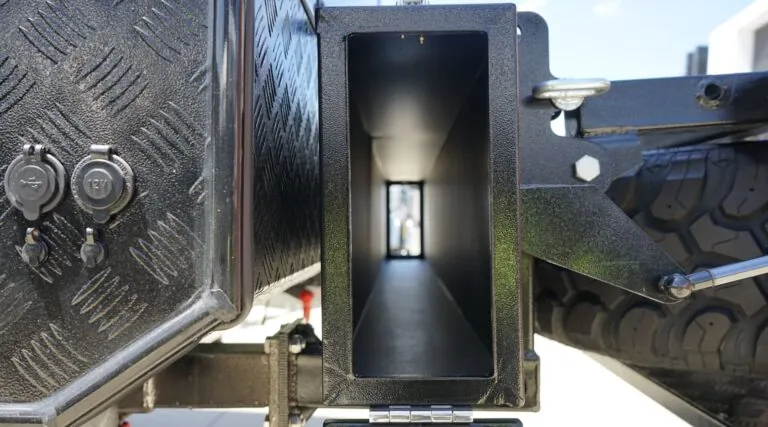 Drawbar storage detail on a Fury 48V