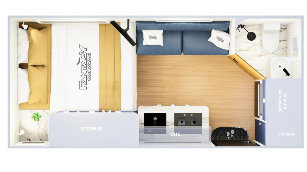 Frontier 14 Pop-Top floor plan