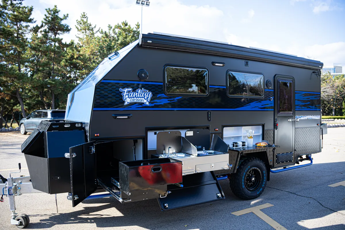 Fury 48V hard top set up at camp
