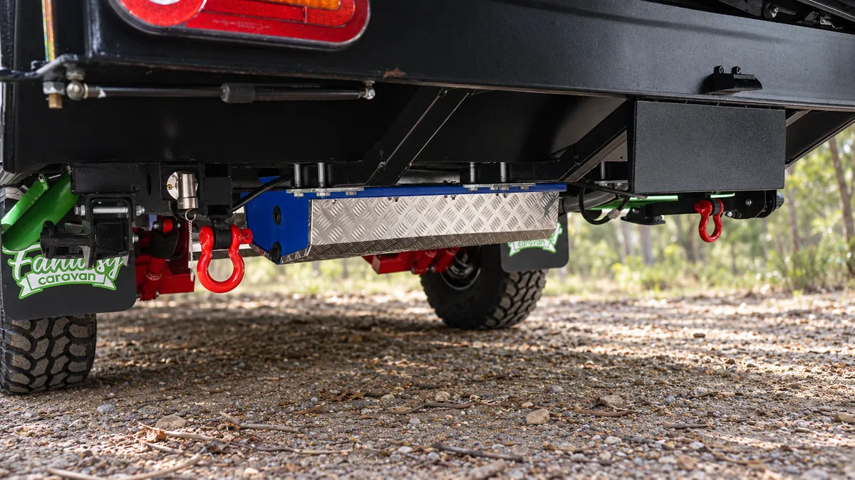 Rear chassis and recovery shackles on a Fury 48V