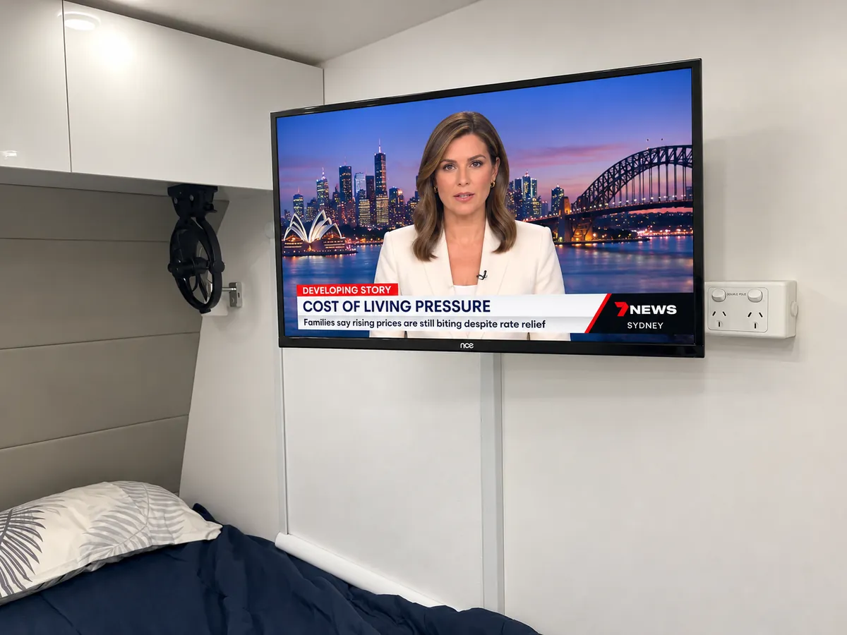Smart TV in a Fury 48V bedroom